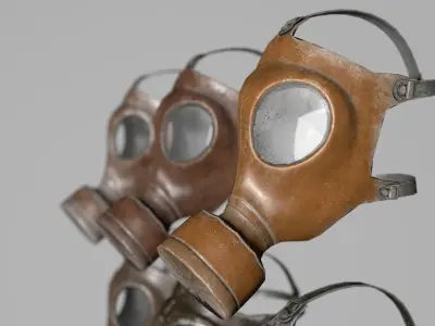 Chemical mask Low-poly 3D model
