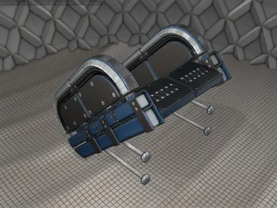 Sci-Fi Stairs - 29 - Blue Version Low-poly 3D model