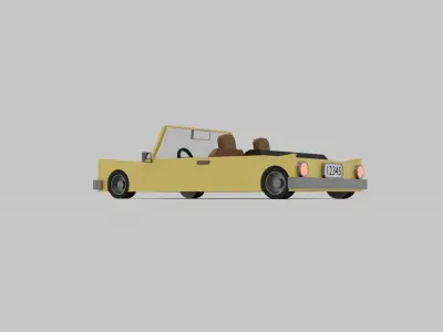 lowpoly open car Free low-poly 3D model