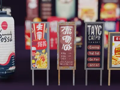 35 Japanese Style Restaurant Signs and Posters Texture