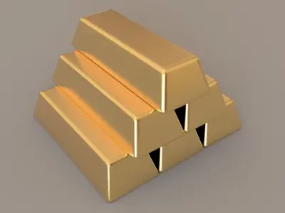Gold for the millionaire Free low-poly 3D model