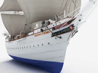 Statsraad Lehmkuhl Low-poly 3D model