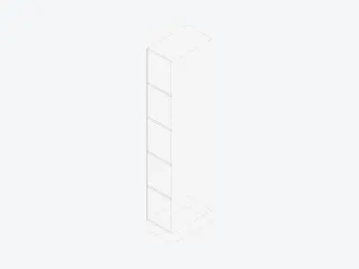 Locker - Laminate - Integral - Classic - 5 Door Low-poly 3D model
