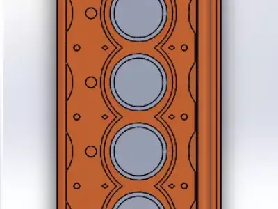 4L engine motor 3D model