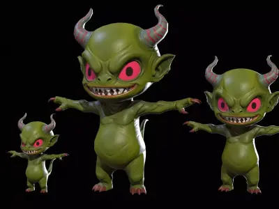 ChibiDemon3Pack1 Low-poly 3D model
