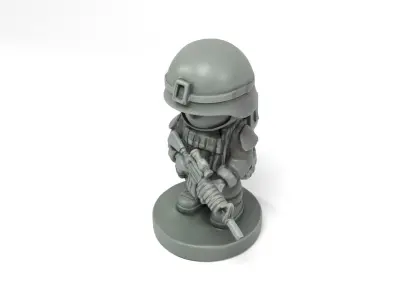 Plastic mini soldier Low-poly 3D model