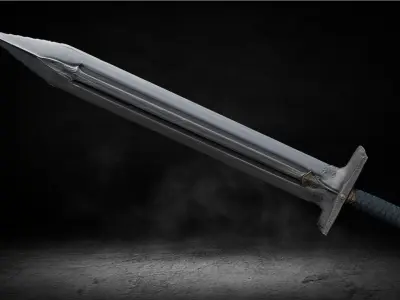 Medieval Kings Relic Greatsword High-poly 3D Model 3D model