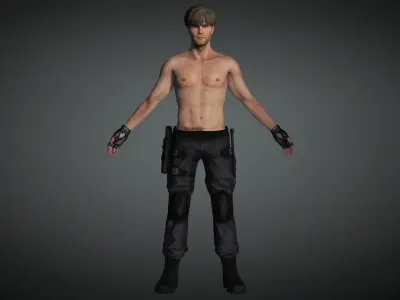 AAA Military Male Character 04 Low-poly 3D model