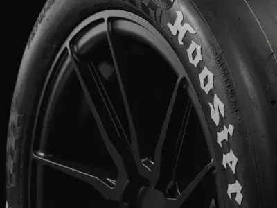 Hoosier DR2 Circuit Tire Real World Details 3D model