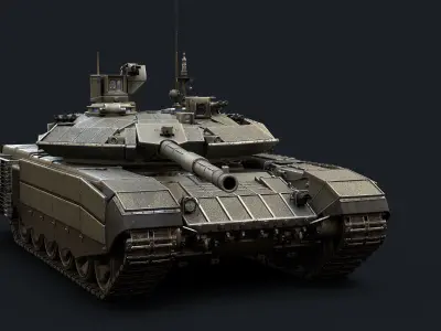 T-90M Proryv mod 2017mod 2023mod 2024 Low-poly 3D model