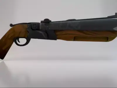 Double Barrel Shotgun  Low-poly 3D model