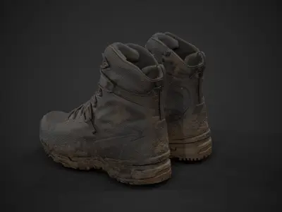 SWAT Alpha Fury Military Boot Low-poly 3D model
