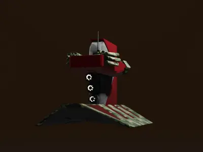 Battle Glider mecha Low-poly 3D model