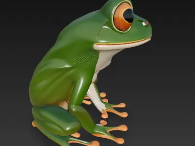 Frog Realistic 3D Model Basic - Low Poly Realistic Low-poly 3D model