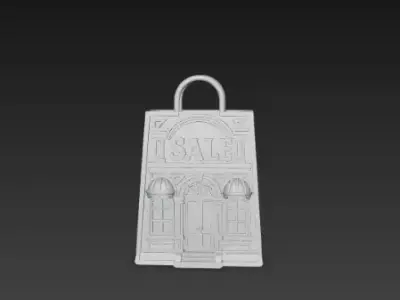 3D Black Store Bag Architecture Black Friday 3D print model