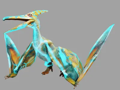 Pterosaurs Dinosaur Animated Game Asset Low-poly 3D model