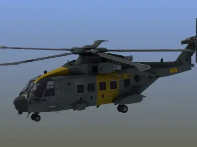 AH101 Merlin Helicopter 3D model