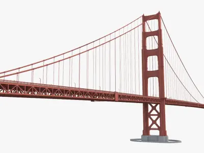 Golden Gate Bridge 3D model 8