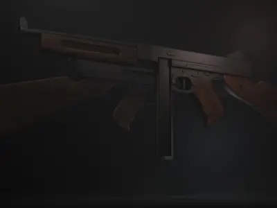 Free Thompson Submachine Gun Free low-poly 3D model