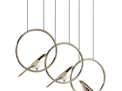 Pendant chandelier Rich Bird 3 Linear 3D model