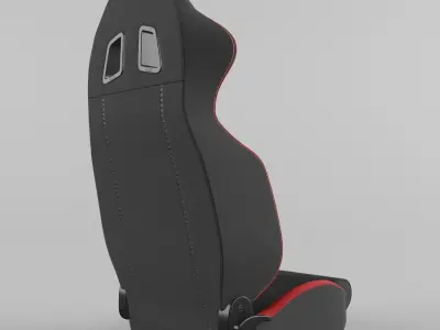 Racing Seat Sparco R100 Fabric Black-Red 3D model