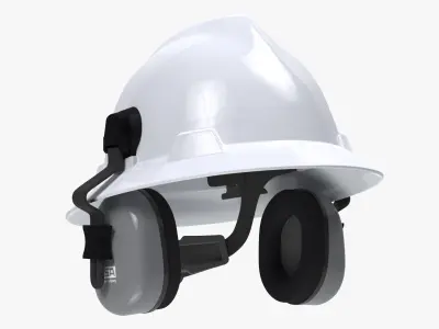 Safety Helmet with Ear Protection 3D model