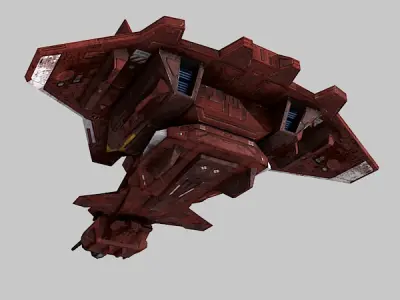Low Poly SciFi Fighter S6 Low-poly 3D model