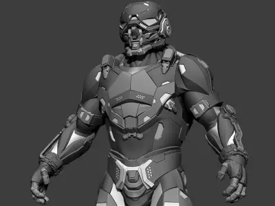 Cybernetist 2 futuristic suit 3D model