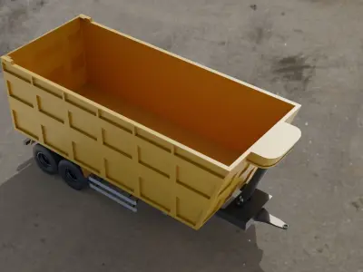 Agricultural Trailer Low-poly 3D model