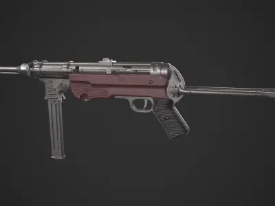 MP40 Submachine Gun Low-poly 3D model
