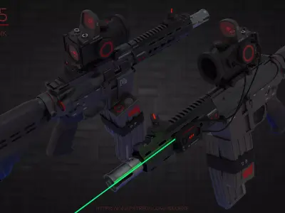 SteamPunk AR-15 3D model