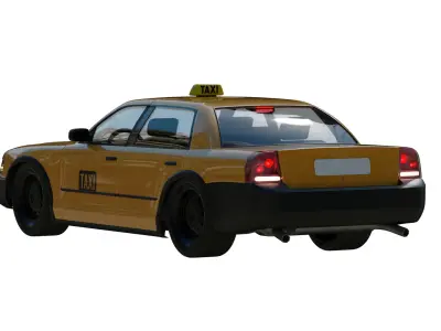 Yellow Taxi car Sedan 3d Model Free 3D model