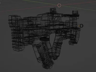 Sci-fi gun Model Low-poly 3D model
