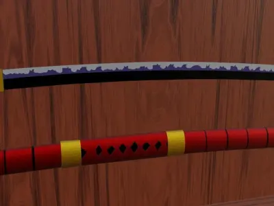 One Piece - Zoro Sword - Sandai Kitetsu Low-poly 3D model