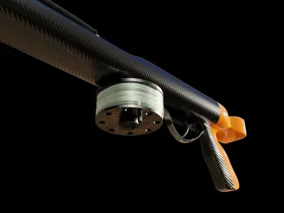 Speargun this model is made of metal and carbon Low-poly 3D model