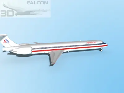 Falcon3D MD-80 American Airlines 3D model