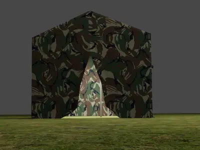 Army tent for unity Low-poly 3D model
