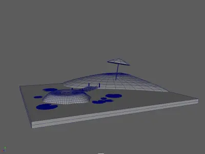 Small pond scene 3D model