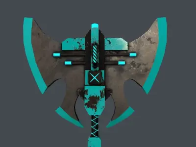 Sci-Fi Axe V4 - 07 Low-poly 3D model