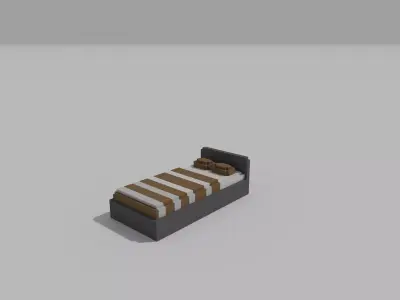 This is a furniture model bed Free low-poly 3D model