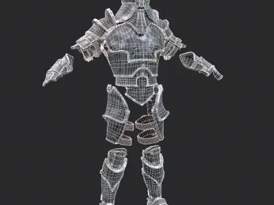 Fantasy Medieval Bearded Viking Armour Low-poly 3D model