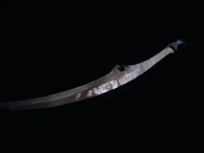 Scimitar with Celestite Gem Hilt Low-poly 3D model