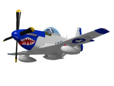 p-51d mustang 3D model
