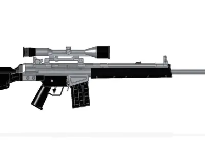 MSG-90 sniper rifle 3D model