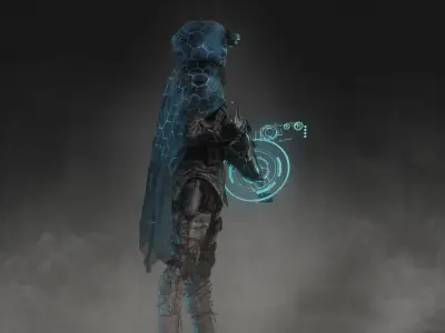 Sci Fi Stealth Sniper Soldier Low-poly 3D model