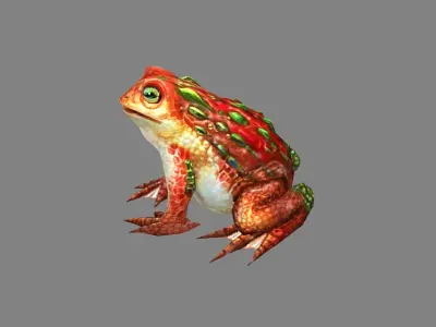 Cartoon Toad - Poison Frog Low-poly 3D model