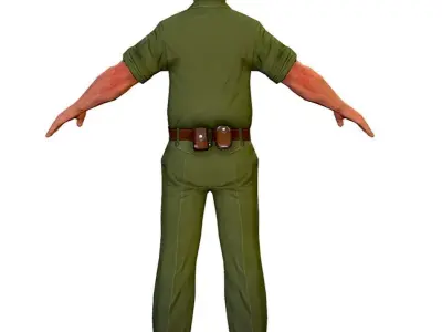 LowPoly Man Boss Slave Driver Chief Solder Low-poly 3D model