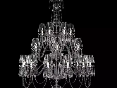 Waterford Ardmore 24-Arm Chandelier with Crystal Shades 3D model