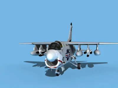 Chance Vought A-7C Corsair II V27 USN 3D model