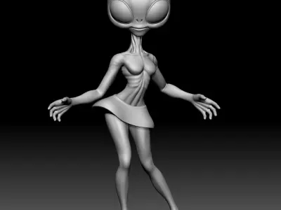 Alien Statue - 0260 3D print model